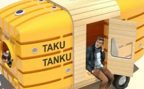 记住Taku-Tanku可以用自行车拖曳的轻型小房子