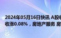 2024年05月16日快讯 A股收评：午后券商板块跳水，沪指收涨0.08%，房地产服务 房地产开发概念全天领涨