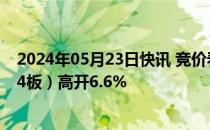 2024年05月23日快讯 竞价看龙头：市场焦点股金瑞矿业（4板）高开6.6%