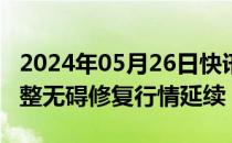 2024年05月26日快讯 中金公司：A股阶段调整无碍修复行情延续