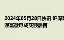 2024年05月28日快讯 沪深两市今日成交额合计7417亿元，通富微电成交额居首