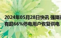 2024年05月28日快讯 强降雨致广西玉林供电线路受损，已有超66%停电用户恢复供电