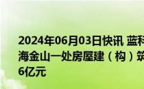 2024年06月03日快讯 蓝科高新：子公司拟公开挂牌转让上海金山一处房屋建（构）筑物及土地使用权，初步评估价2.6亿元