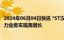 2024年06月04日快讯 *ST汉马：前5月电动中重卡和醇氢动力业务实现高增长