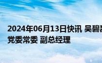 2024年06月13日快讯 吴碧磊任中国第一汽车集团有限公司党委常委 副总经理