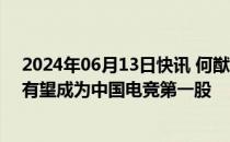 2024年06月13日快讯 何猷君旗下电竞公司申请美国IPO，有望成为中国电竞第一股