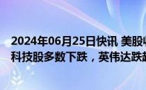 2024年06月25日快讯 美股收评：三大指数涨跌不一，热门科技股多数下跌，英伟达跌超6%