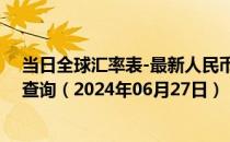 当日全球汇率表-最新人民币兑换哈萨克斯坦坚戈汇率汇价查询（2024年06月27日）