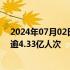 2024年07月02日快讯 长三角铁路2024年上半年发送旅客逾4.33亿人次