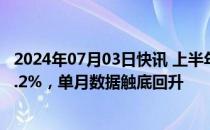 2024年07月03日快讯 上半年韩国二次电池出口额同比减21.2%，单月数据触底回升