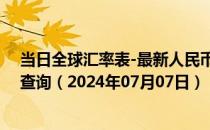 当日全球汇率表-最新人民币兑换埃塞俄比亚比尔汇率汇价查询（2024年07月07日）