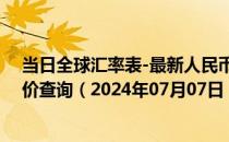 当日全球汇率表-最新人民币兑换毛里塔尼亚乌吉亚汇率汇价查询（2024年07月07日）