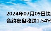 2024年07月09日快讯 上期所原油期货主力合约夜盘收跌1.54%