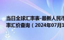 当日全球汇率表-最新人民币兑换委内瑞拉主权玻利瓦尔汇率汇价查询（2024年07月12日）