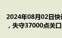 2024年08月02日快讯 日经225指数跌超3%，失守37000点关口