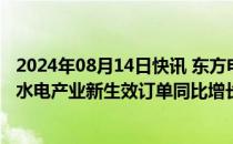 2024年08月14日快讯 东方电气：公司经营状况正常，17月水电产业新生效订单同比增长超102%