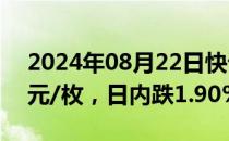 2024年08月22日快讯 比特币失守60000美元/枚，日内跌1.90%