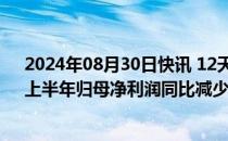 2024年08月30日快讯 12天11板深圳华强：增收不增利，上半年归母净利润同比减少33.81%