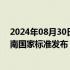 2024年08月30日快讯 温室气体 产品碳足迹 量化要求和指南国家标准发布