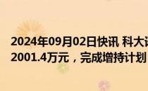 2024年09月02日快讯 科大讯飞：三位高管一日内累计增持2001.4万元，完成增持计划