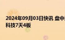 2024年09月03日快讯 盘中连板池：科森科技7连板，凯盛科技7天4板