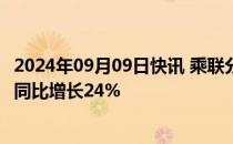 2024年09月09日快讯 乘联分会：8月乘用车出口41.3万辆，同比增长24%