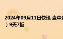 2024年09月11日快讯 盘中连板池：天茂集团（互联网保险）9天7板