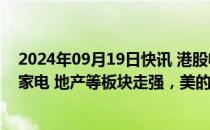 2024年09月19日快讯 港股收评：恒生科技指数涨3.25%，家电 地产等板块走强，美的集团涨近9%