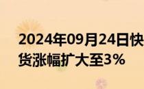 2024年09月24日快讯 富时中国A50指数期货涨幅扩大至3%