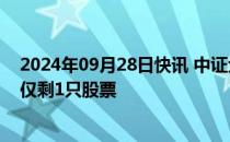 2024年09月28日快讯 中证金融：转融券规模已基本清零，仅剩1只股票