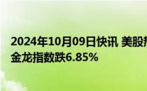 2024年10月09日快讯 美股热门中概股普跌，纳斯达克中国金龙指数跌6.85%