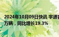 2024年10月09日快讯 宇通客车：前三季度累计销售量3.13万辆，同比增长19.3%