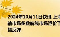 2024年10月11日快讯 上海航交所：本周中国出口集装箱运输市场多数航线市场运价下跌，波斯湾航线即期订舱价格小幅反弹