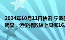 2024年10月11日快讯 宁波航交所：本周泰越航线运价涨幅明显，运价指数较上周涨16.3%