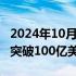 2024年10月13日快讯 美国最大中国股票ETF突破100亿美元