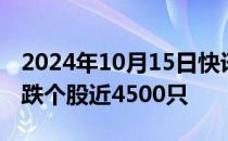 2024年10月15日快讯 创业板指跌逾3%，下跌个股近4500只