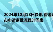 2024年10月18日快讯 香港证监会与港交所宣布将优化新上市申请审批流程时间表