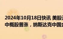 2024年10月18日快讯 美股开盘：三大指数涨跌不一，热门中概股普涨，纳斯达克中国金龙指数涨逾4%