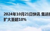 2024年10月21日快讯 集运指数（欧线）主力合约日内涨幅扩大至超10%