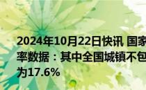 2024年10月22日快讯 国家统计局发布9月份分年龄组失业率数据：其中全国城镇不包含在校生的1624岁劳动力失业率为17.6%