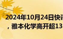 2024年10月24日快讯 NMN概念股开盘活跃，雅本化学高开超13%