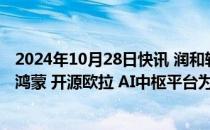 2024年10月28日快讯 润和软件：近年来公司重点在以开源鸿蒙 开源欧拉 AI中枢平台为主的创新业务领域发力