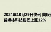 2024年10月29日快讯 美股开盘：三大指数涨跌不一，特朗普媒体科技集团上涨12%