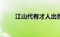 江山代有才人出各领风数百年意思