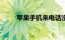 苹果手机来电话没有声音怎么回事