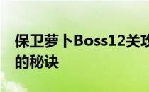 保卫萝卜Boss12关攻略大全：战胜终极怪兽的秘诀