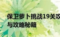 保卫萝卜挑战19关攻略：教你轻松通关技巧与攻略秘籍