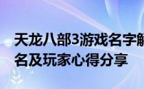 天龙八部3游戏名字解析：游戏特色、角色命名及玩家心得分享