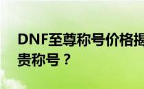 DNF至尊称号价格揭秘：多少钱可以拥有尊贵称号？