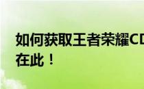 如何获取王者荣耀CDKEY兑换码？全面指南在此！